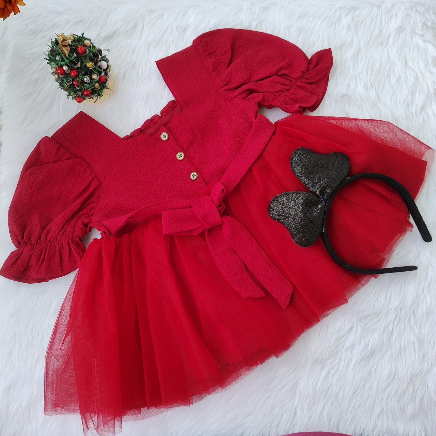 Red partywear frock