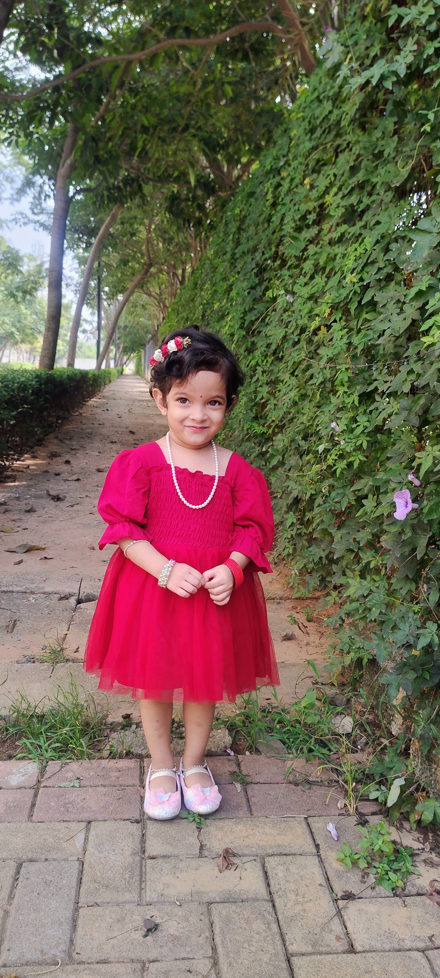 Red partywear frock