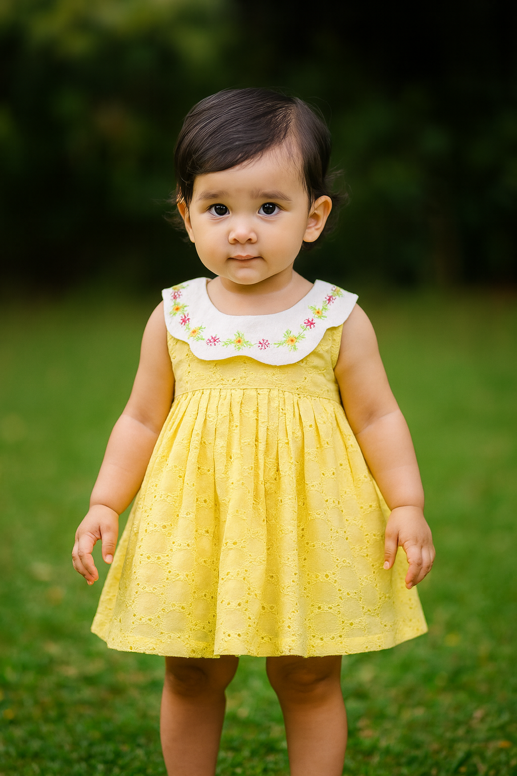 Yellow hakoba frock