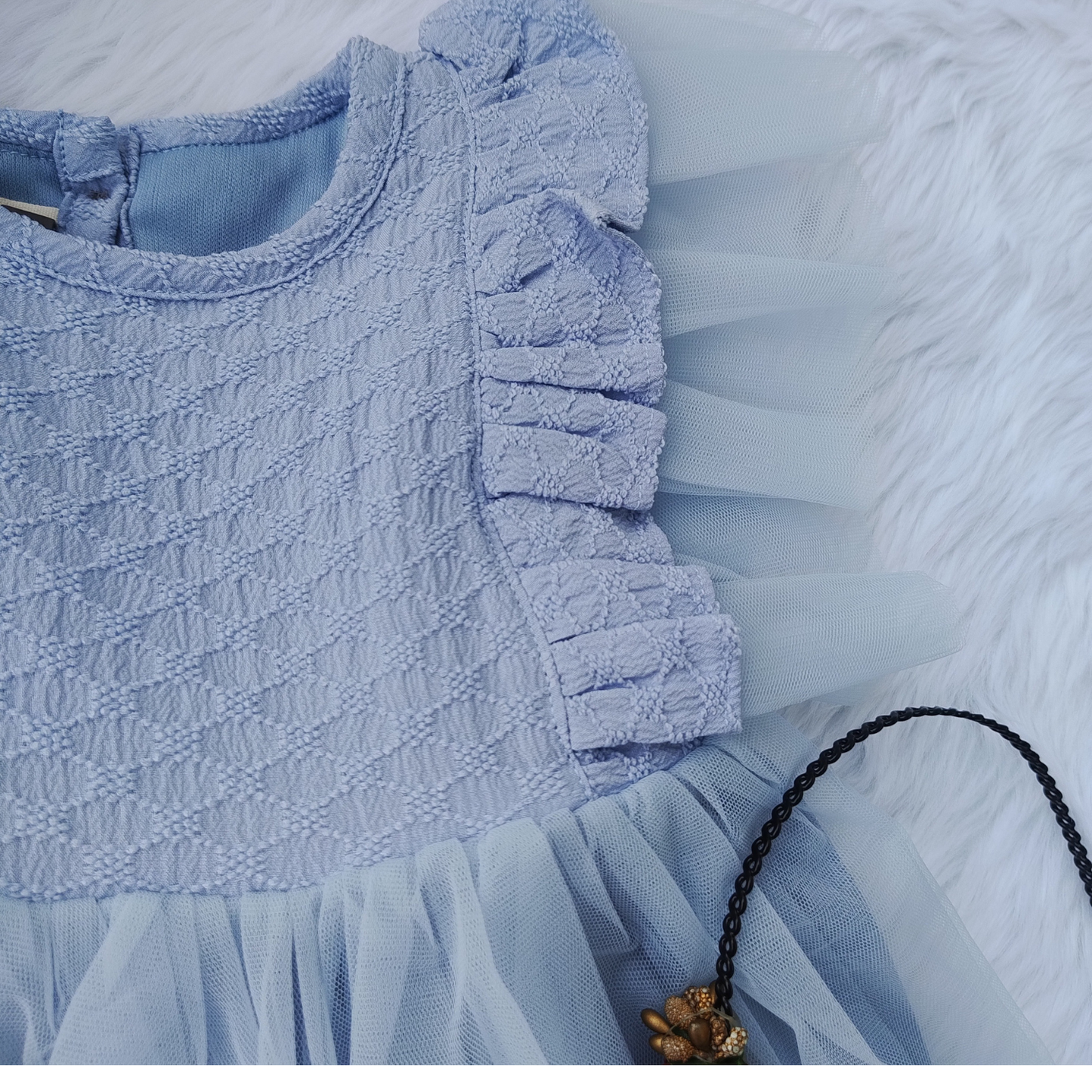 blue net frock