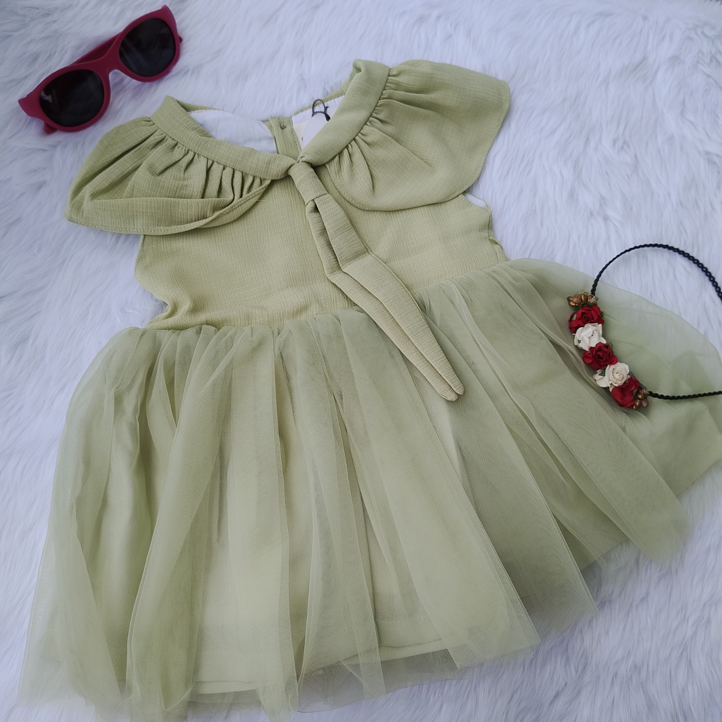 Green partywear frock