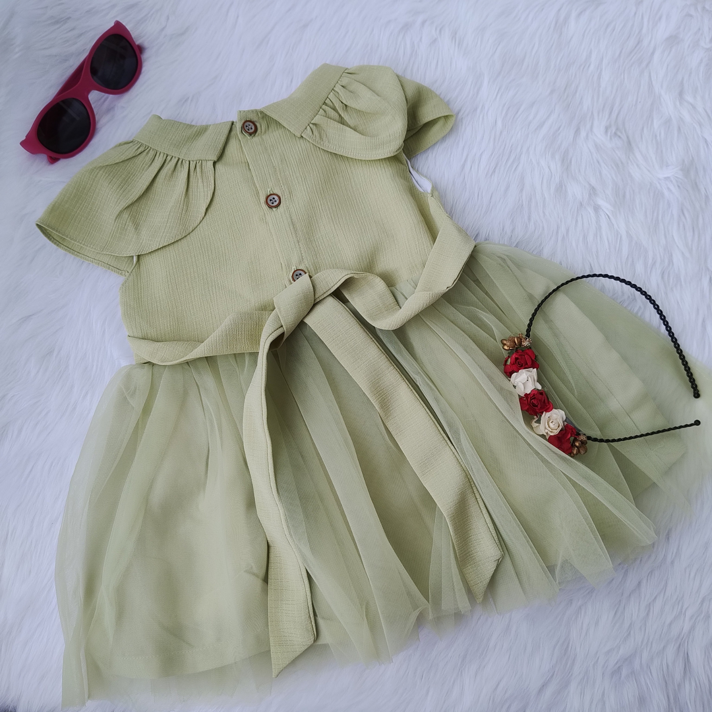 Green partywear frock