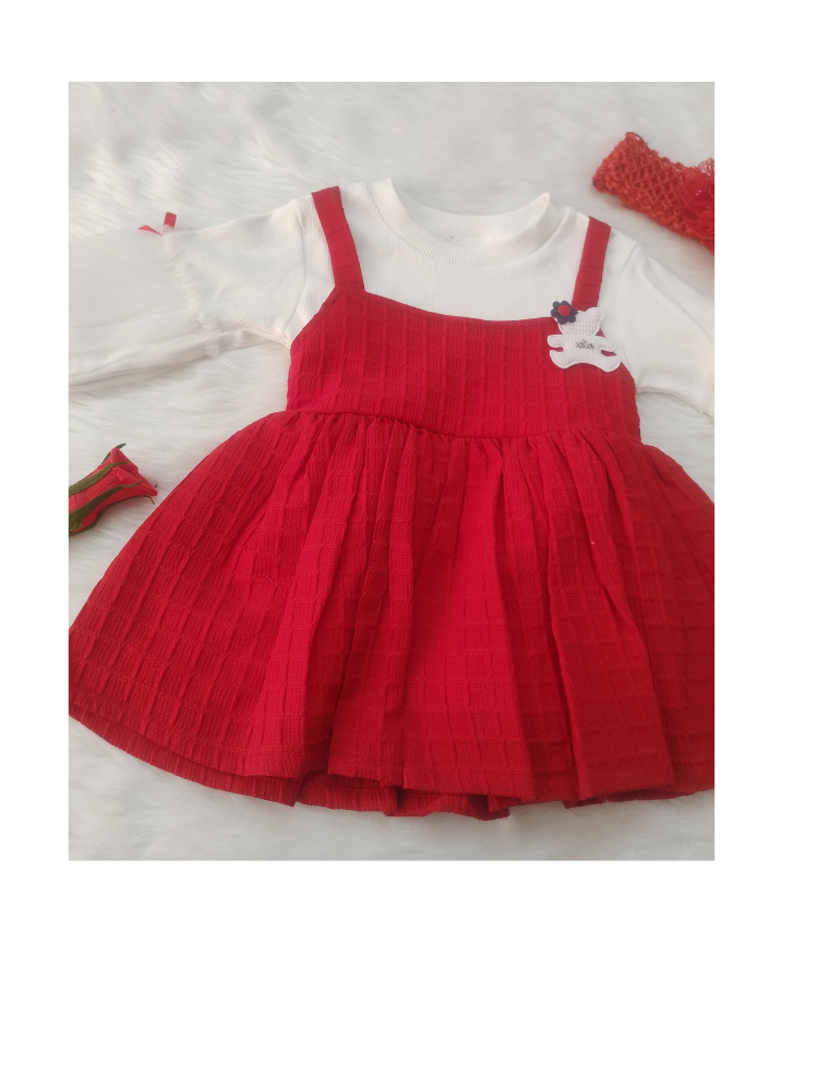 Red and white frock