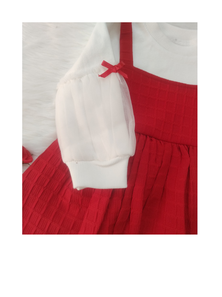 Red and white frock