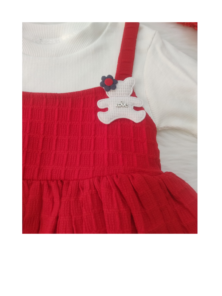 Red and white frock