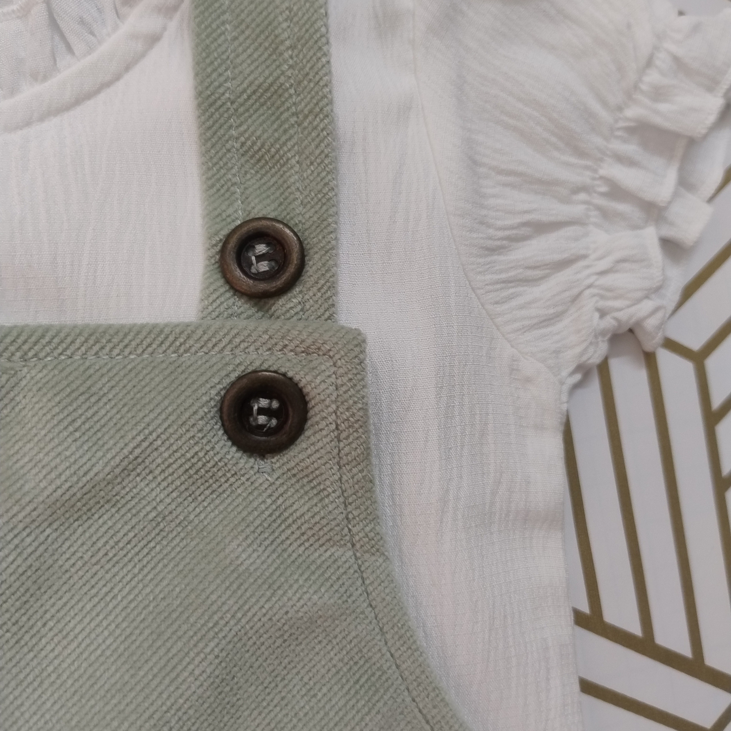 green corduroy pinafore dress