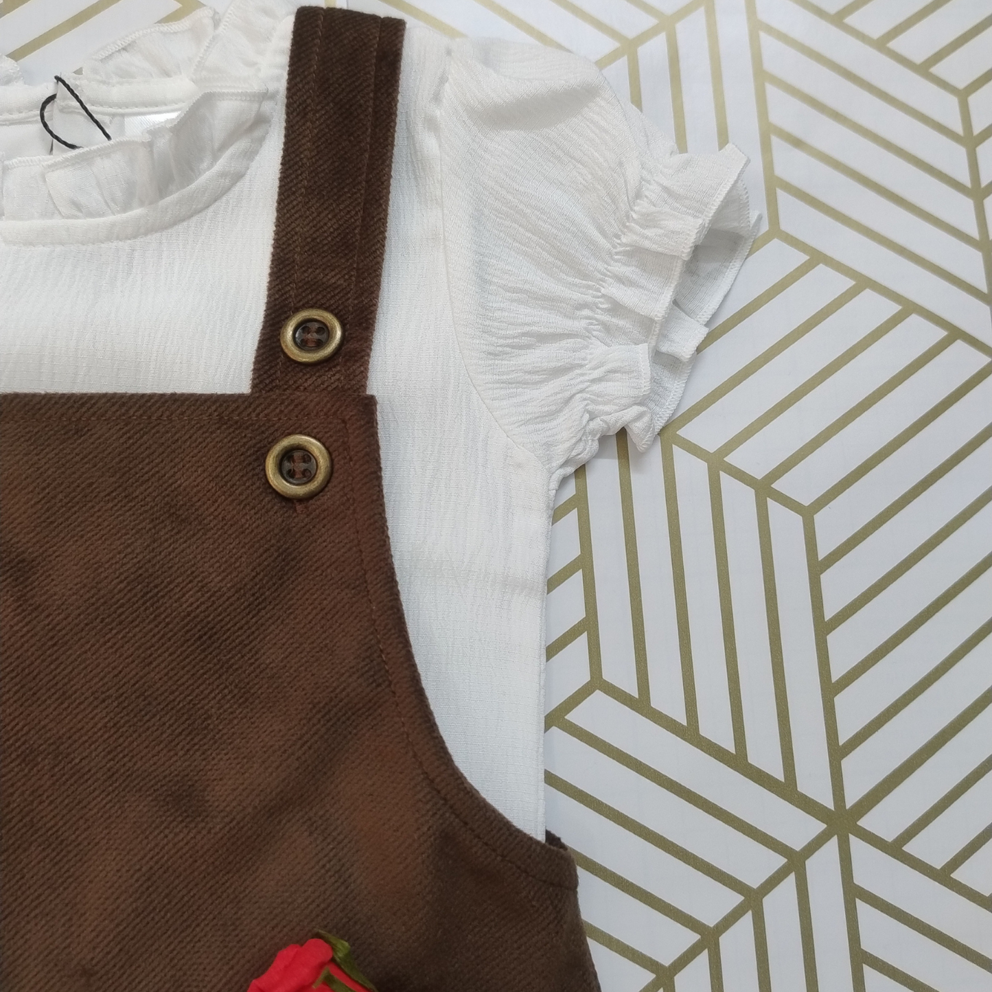 Brown corduroy pinafore dress