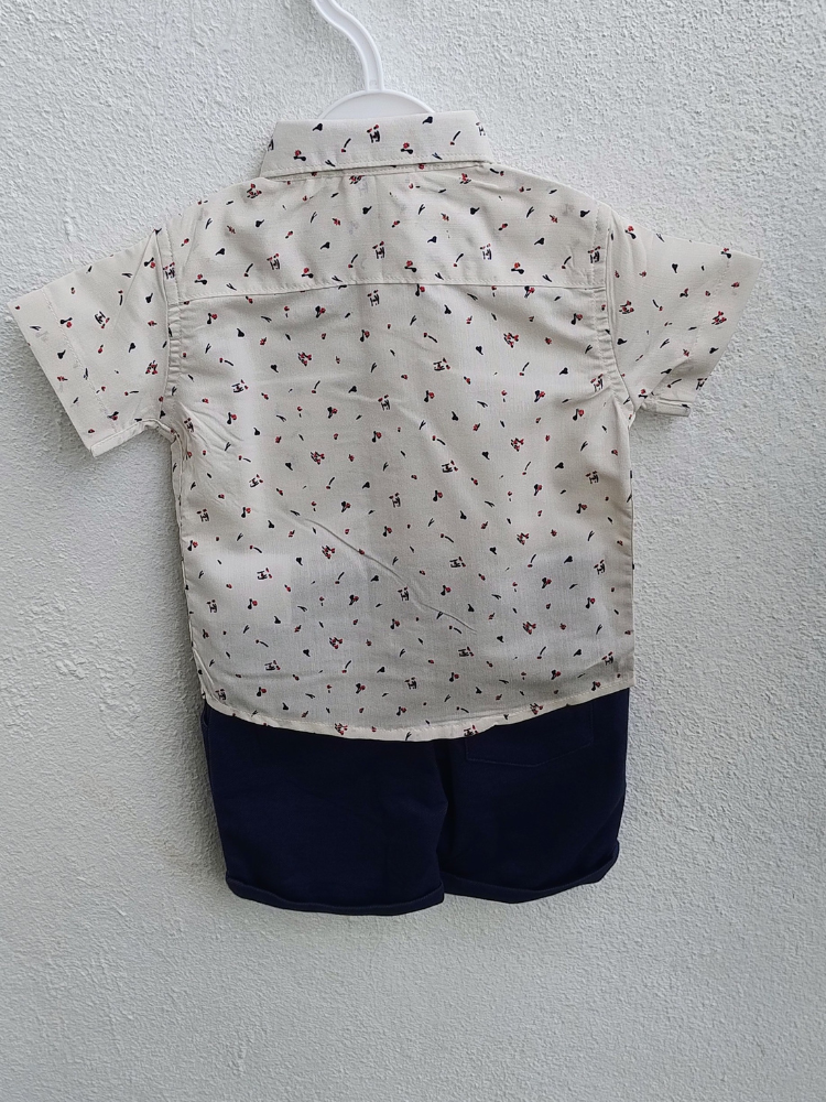 white shirt with shorts and bow
