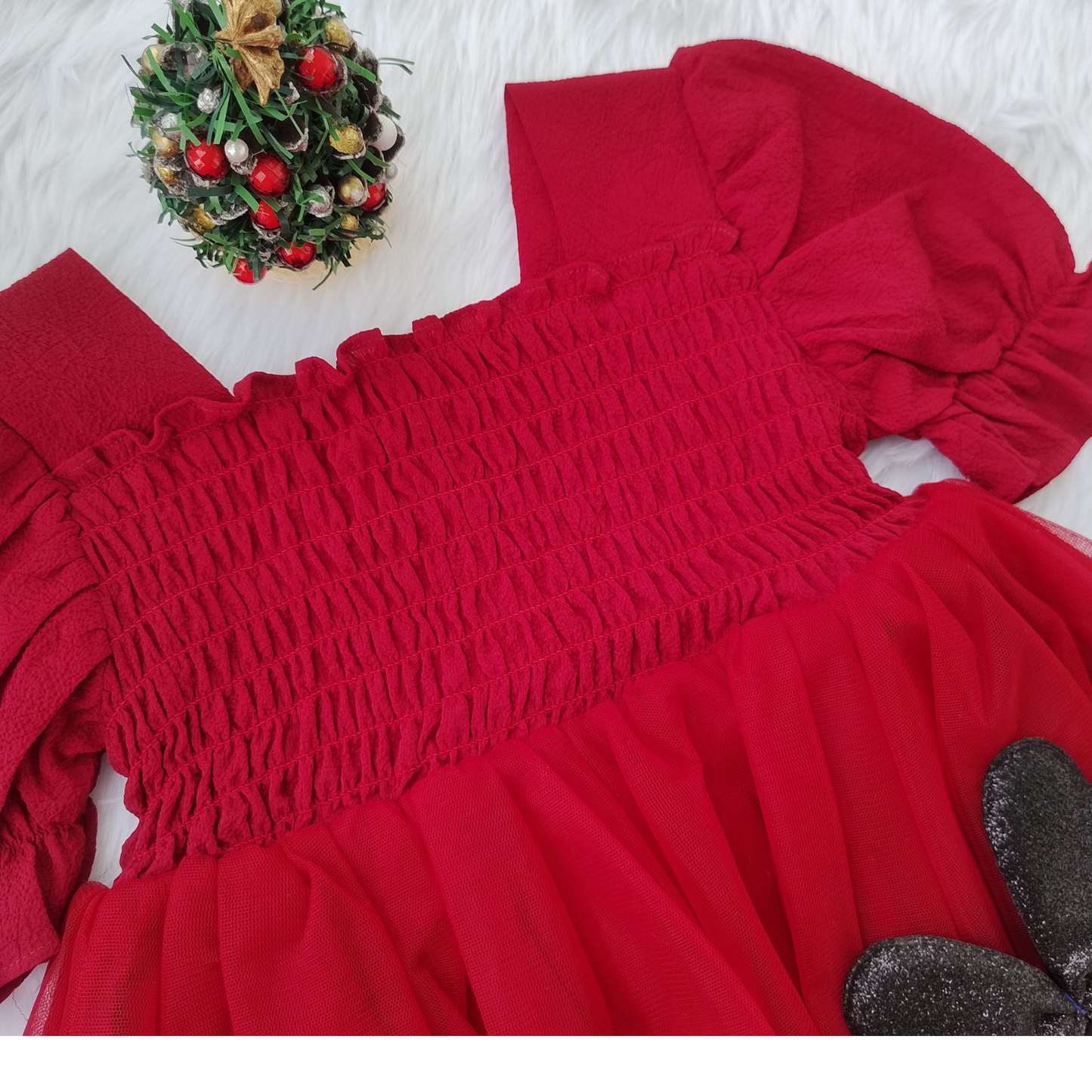 Red partywear frock