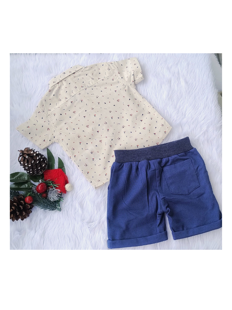 white shirt with shorts and bow
