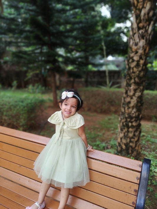 Green partywear frock
