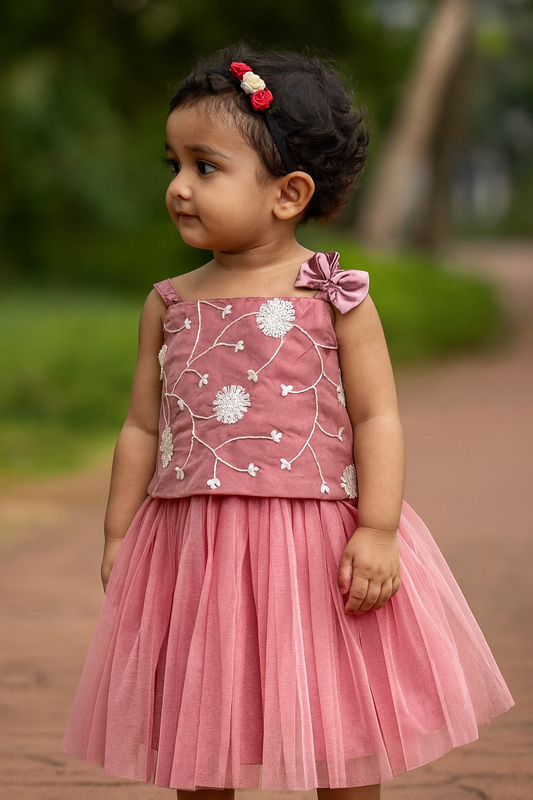 partywear pink skirt and top