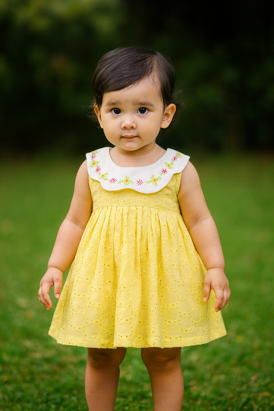 Yellow hakoba frock
