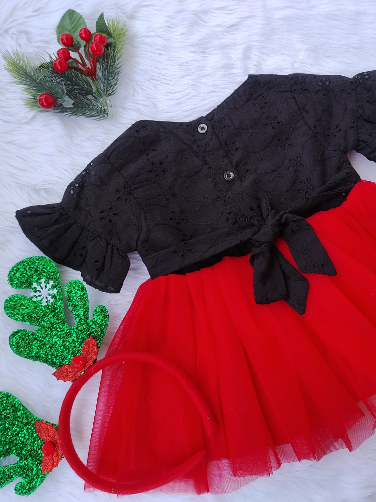 Red and black frock