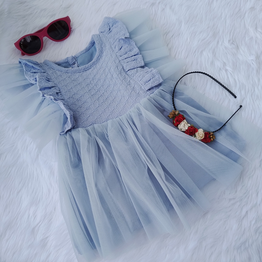 blue net frock