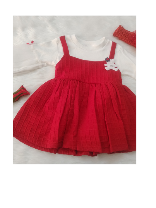 Red and white frock