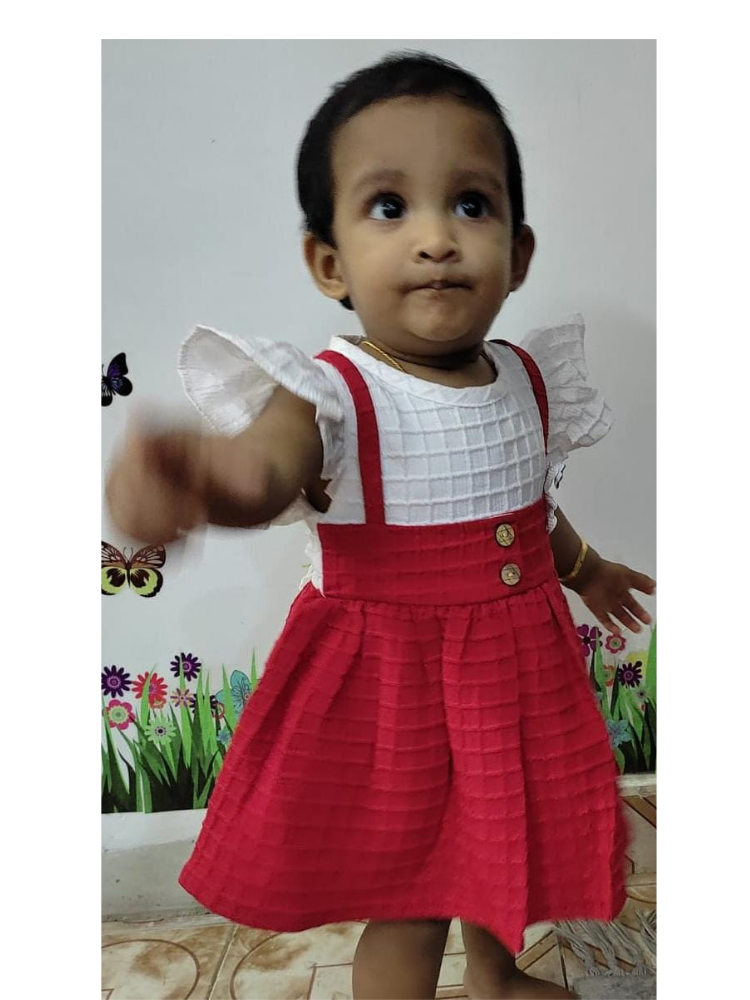 Red and white frock