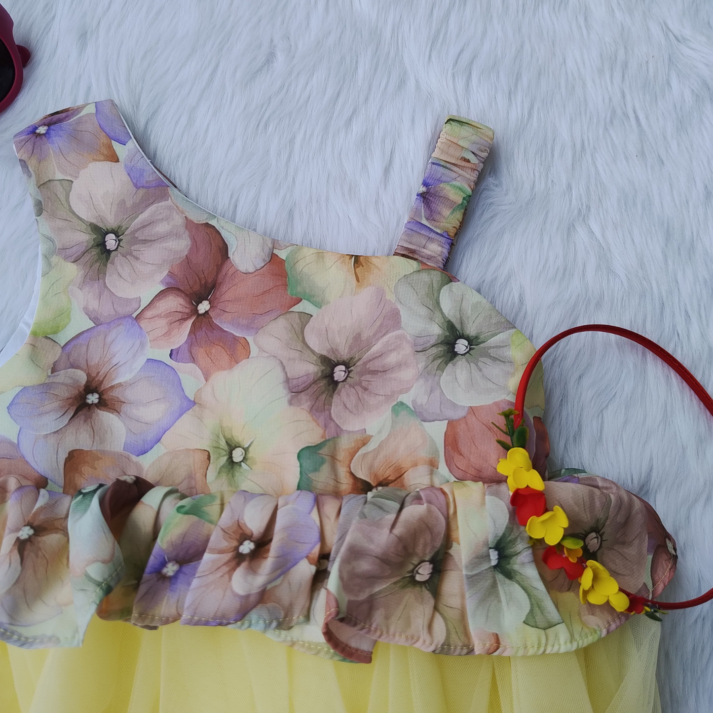 Floral Yellow party frock