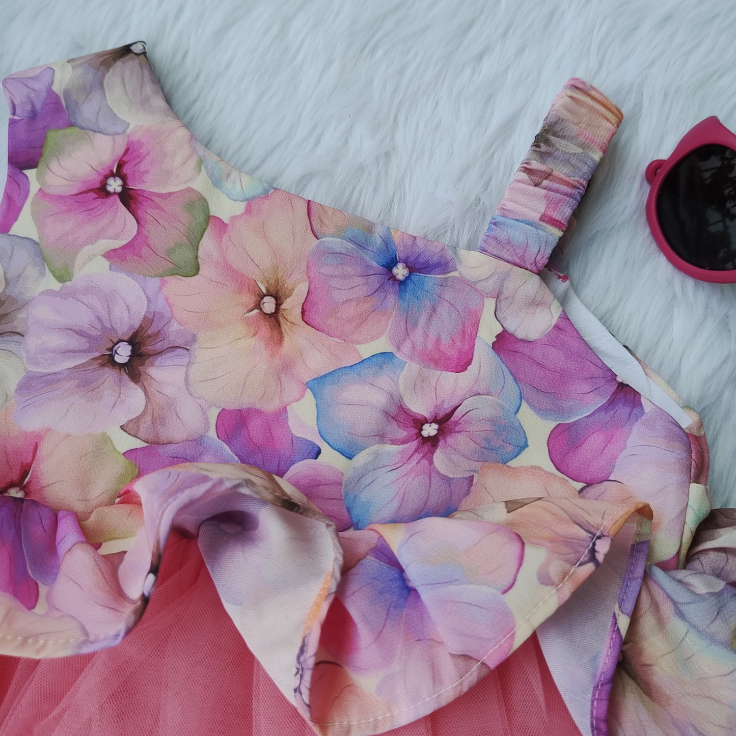 Floral pink party frock