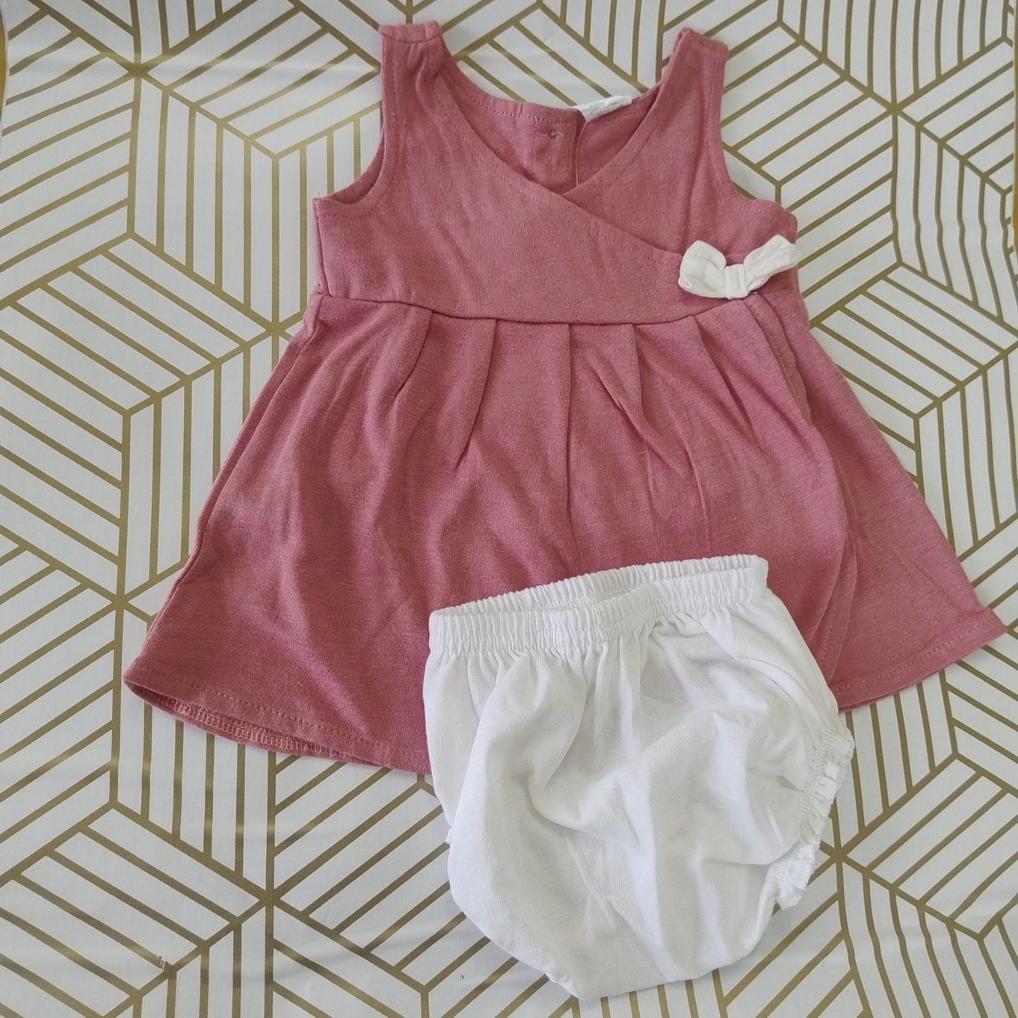 Mauve pink frock with bloomer