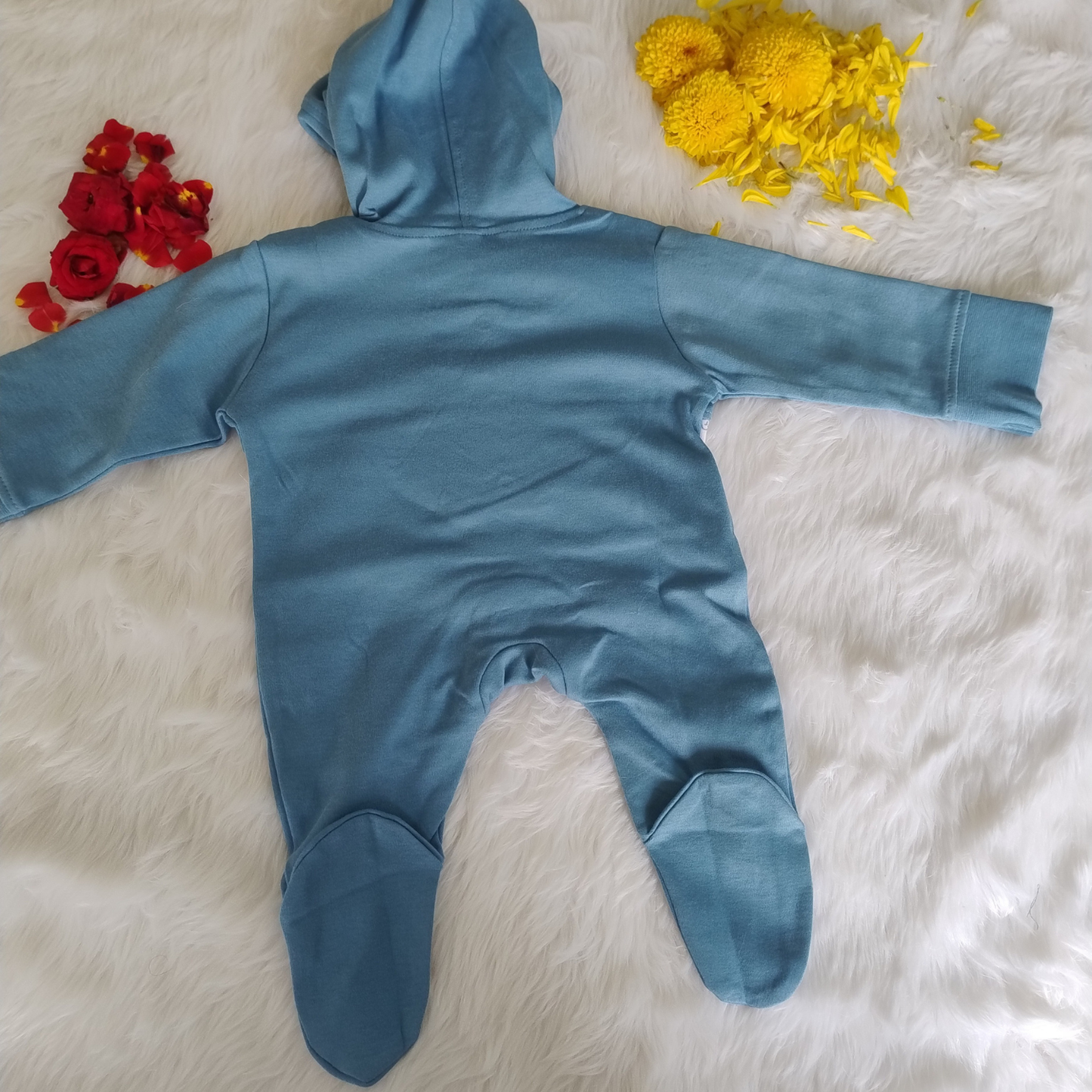 Blue Romper with hood