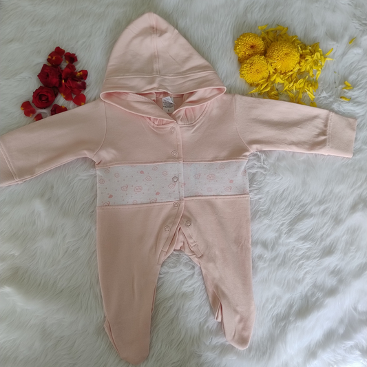 Peach Romper with hood