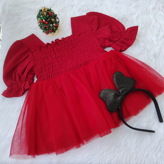Red partywear frock