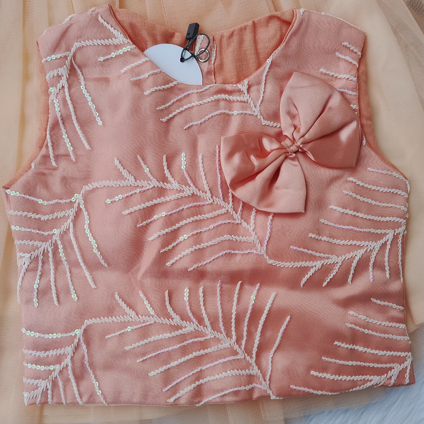 partywear peach skirt and top