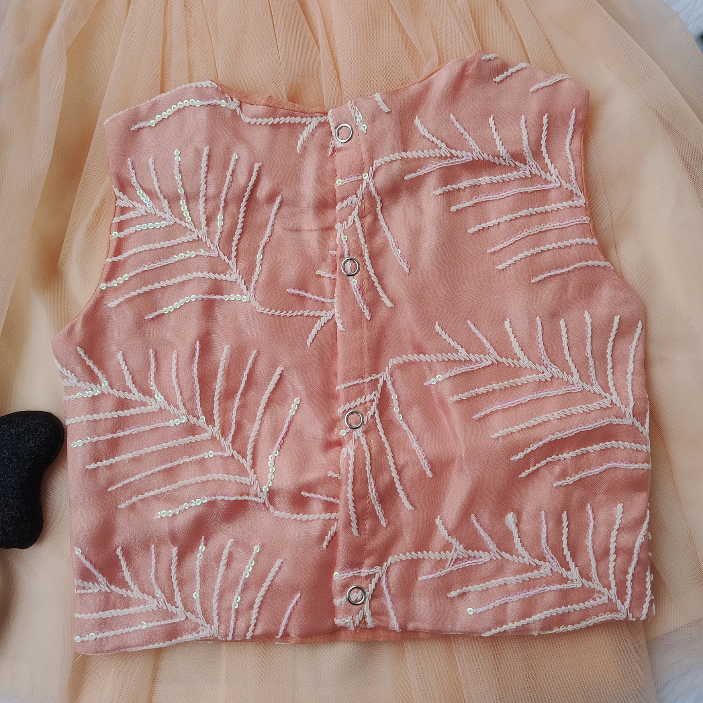 partywear peach skirt and top