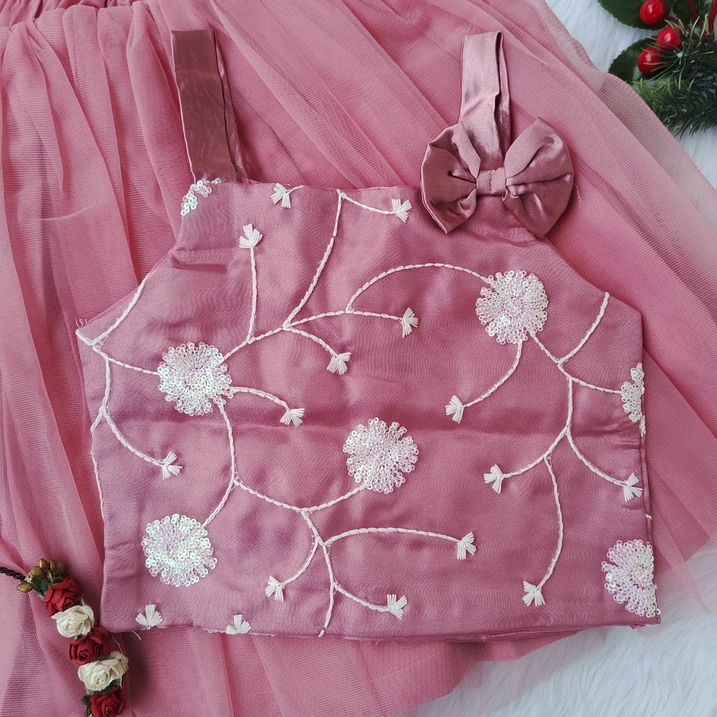 partywear pink skirt and top