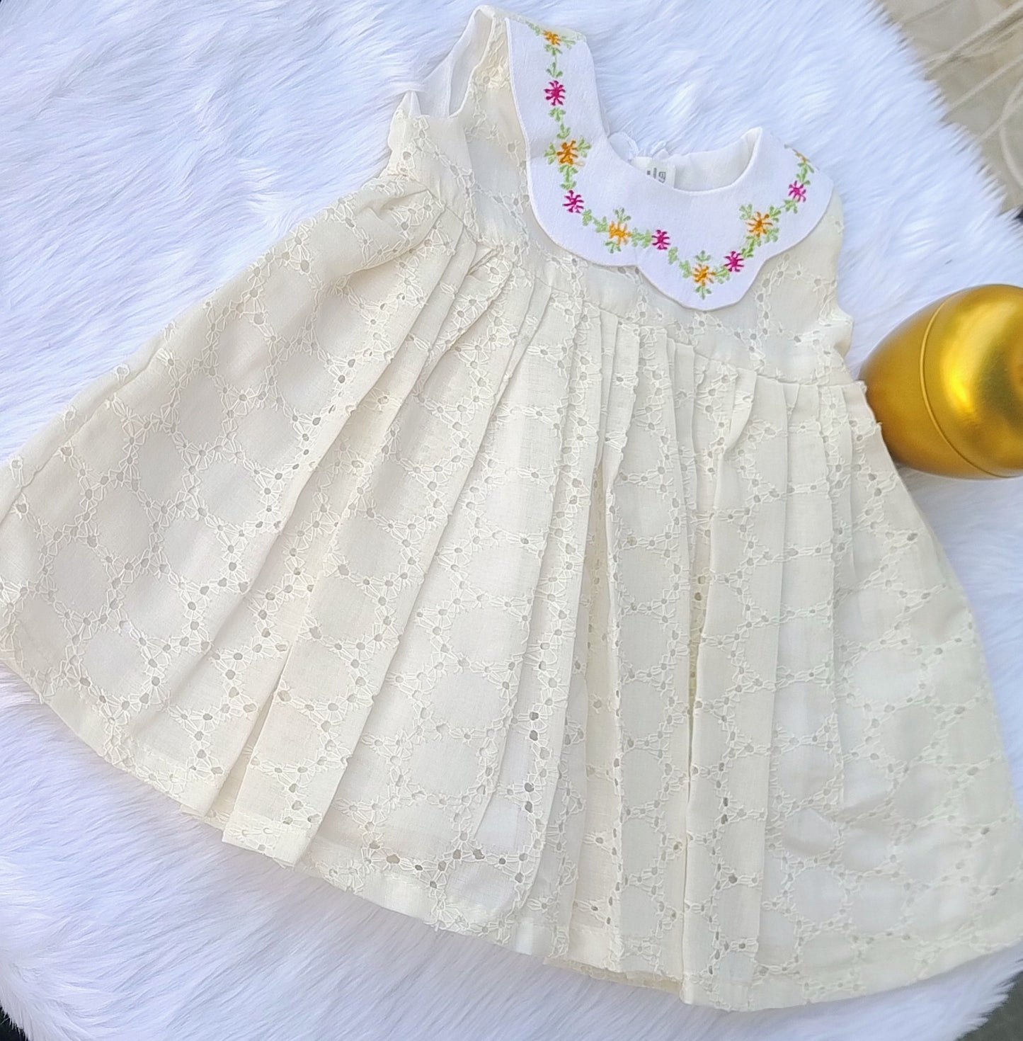 Cream hakoba frock
