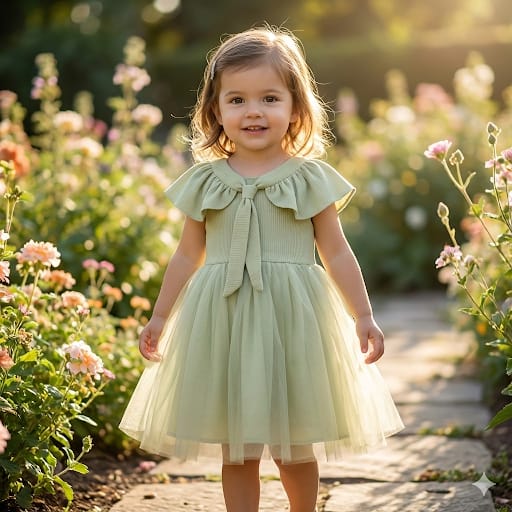 Green partywear frock