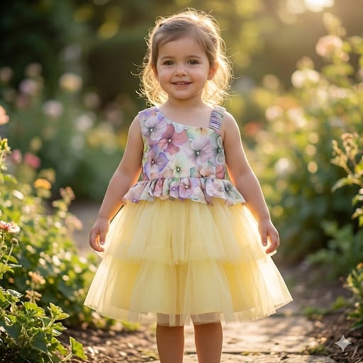 Floral Yellow party frock